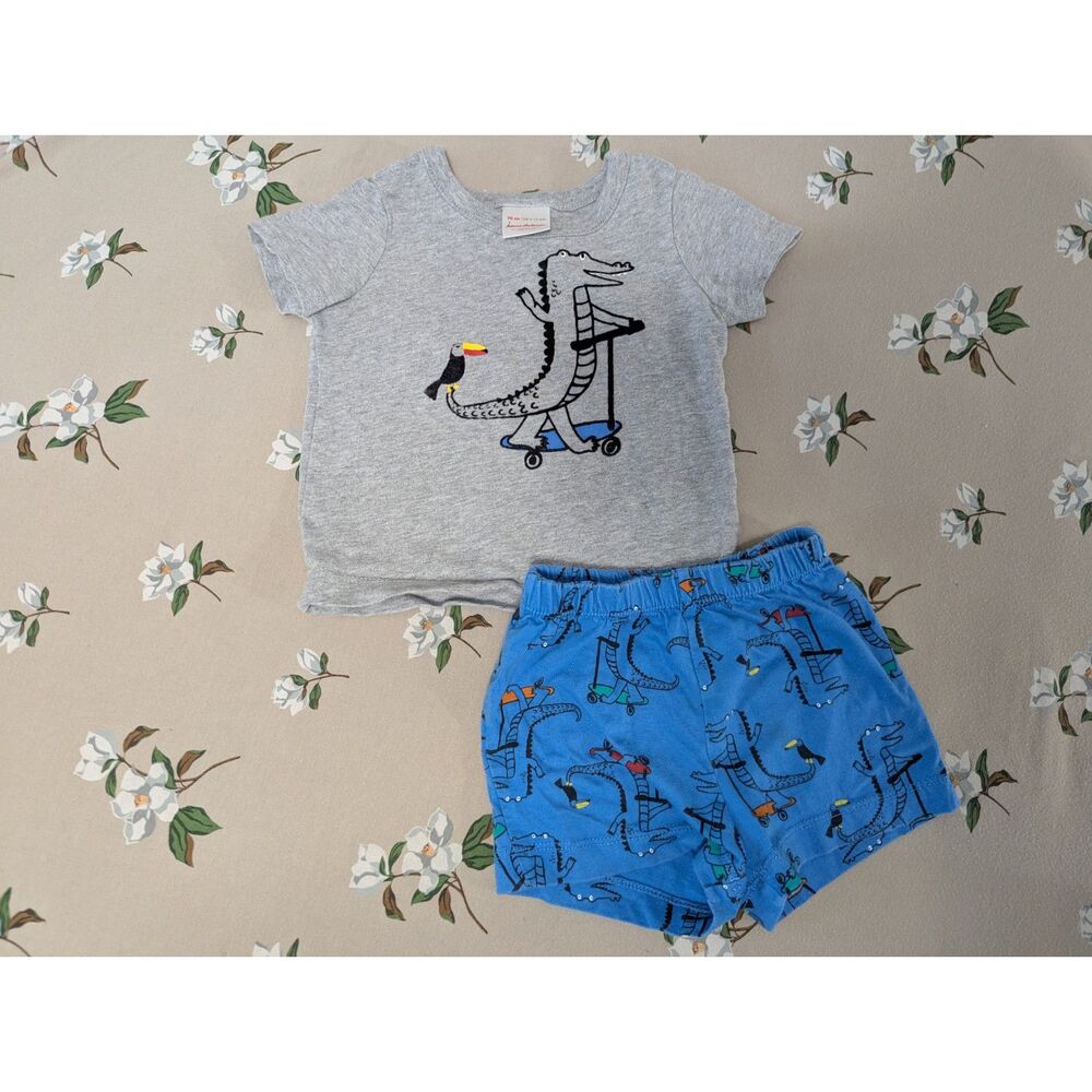 Hanna Andersson Alligator Scooter Outfit Set size 6-12 Months